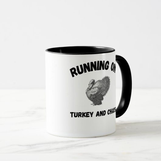 Runny on Turkey and Chaos Funny Thanksgiving mug Mok (Voorkant rechts)