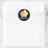 Runny Yolk Funny Food Egg Pun Dark BG Ronde Sticker (Tas)