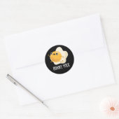 Runny Yolk Funny Food Egg Pun Dark BG Ronde Sticker (Envelop)