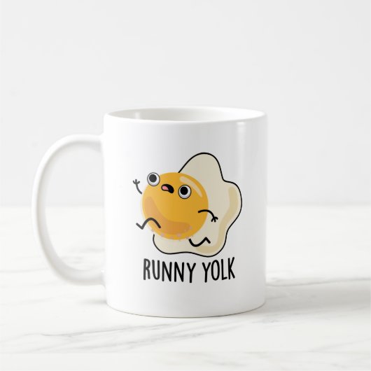 Runny Yolk Funny Food Egg Pun Koffiemok (Links)