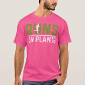Runs On Plants Vegan Runner Vegetarian Running Mar T-shirt (Voorkant)