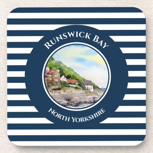 Runswick Bay North Yorkshire, Waterverf Engeland Bier Onderzetter (Voorkant)