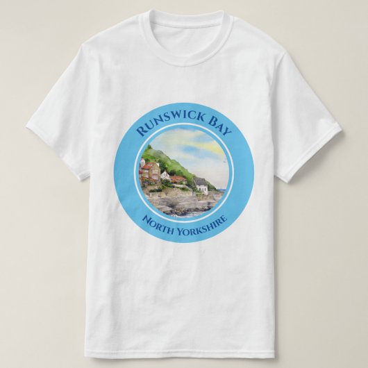 Runswick Bay North Yorkshire, Waterverf Engeland T-shirt (Design voorkant)