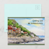 Runswick Bay Yorkshire Engeland Waterverf schilder Briefkaart (Voorkant / Achterkant)