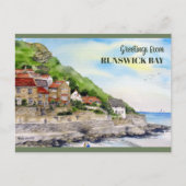 Runswick Bay Yorkshire Engeland Waterverf schilder Briefkaart (Voorkant)