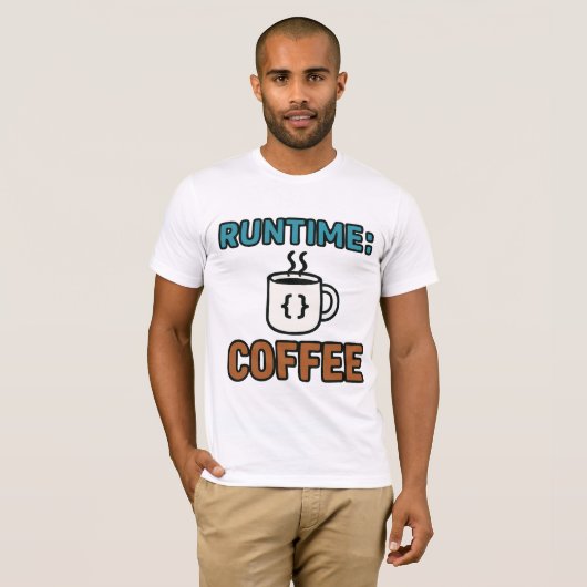 runtime-koffie t-shirt (Voorkant volledig)