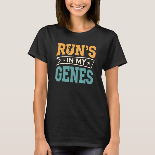 Runu2019s in Mijn de Marathon van Genen Runner die T-shirt (Voorkant)