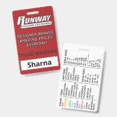 Runway naam badge (Voor- en achterkant)