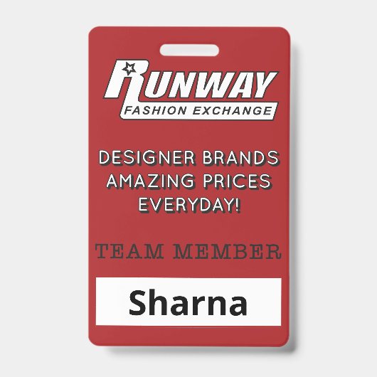 Runway Name Badge (Voorzijde)