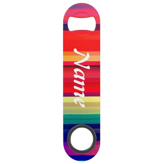 Runway Rainbow personaliseert naam of Initialen Speed Flessenopener (Achterkant)
