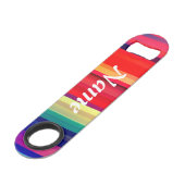 Runway Rainbow personaliseert naam of Initialen Speed Flessenopener (Achterkant Gekanteld)