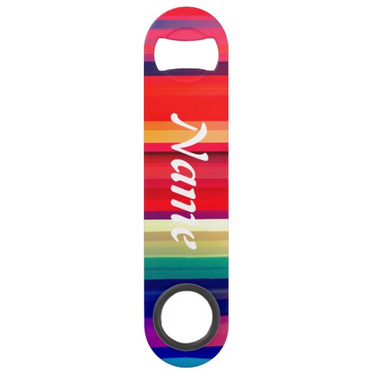 Runway Rainbow personaliseert naam of Initialen Speed Flessenopener (Voorkant)