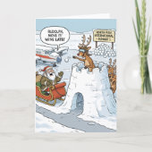 Runway Rudolph Feestdagen Kaart (Voorkant)