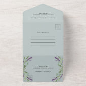 Rupelbruine paars met eucalyptussenkruid all in one uitnodiging (Buitenkant)