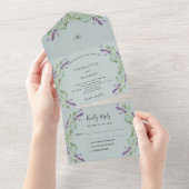 Rupelbruine paars met eucalyptussenkruid all in one uitnodiging (Afscheurbaar)