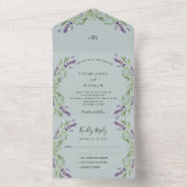 Rupelbruine paars met eucalyptussenkruid all in one uitnodiging (Binnen)