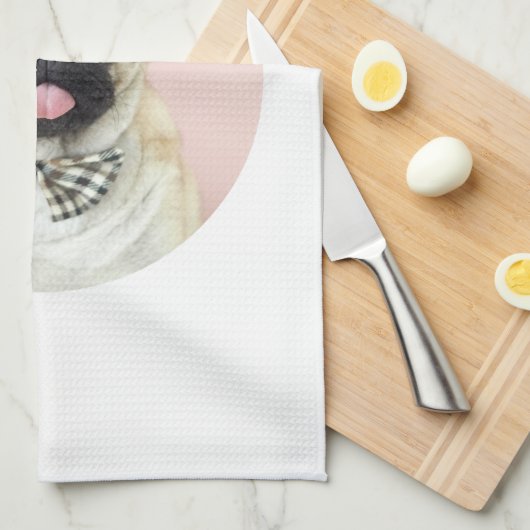 Rupert the Pug Tea Towel Theedoek (Quarter Fold)