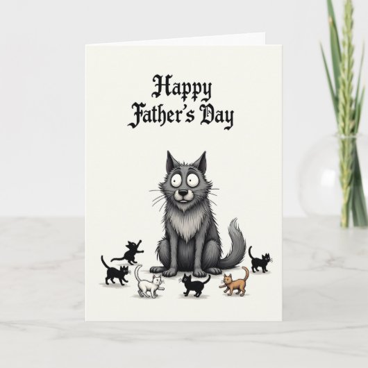 Rupige Kat Vaderdag Kaart (Voorkant)