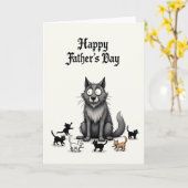 Rupige Kat Vaderdag Kaart (Gele Bloem)