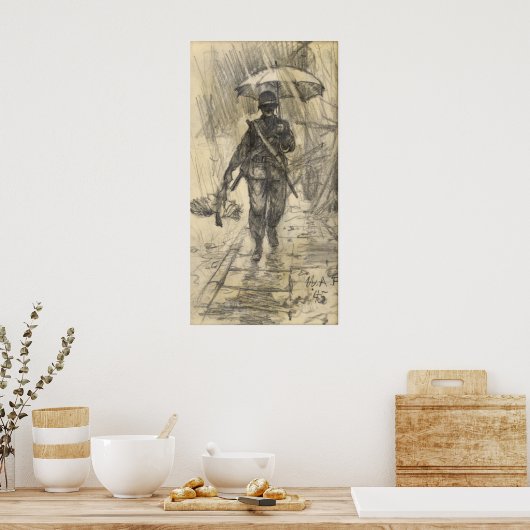 Rupp brengt kippendiner poster (Keuken)