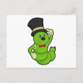 Rups als Bruidegom met Hoed Briefkaart (Voorkant)