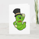 Rups als Bruidegom met Hoed Kaart (Voorkant)