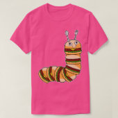 Rups als Cheeseburger met Rundsalade T-shirt (Design voorkant)