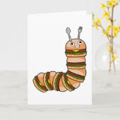 Rups als Cheeseburger met Rundvlees & Salade Kaart (Gele Bloem)