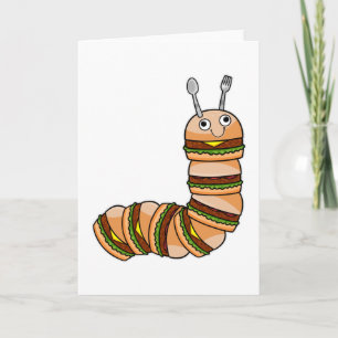 Rups als Cheeseburger met Rundvlees & Salade Kaart