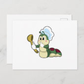 Rups als Chef met Houten lepel Briefkaart (Voorkant / Achterkant)