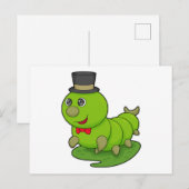 Rups als heer met cilinder briefkaart (Voorkant / Achterkant)