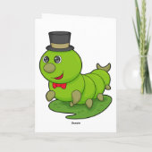 Rups als heer met cilinder kaart (Achterkant)