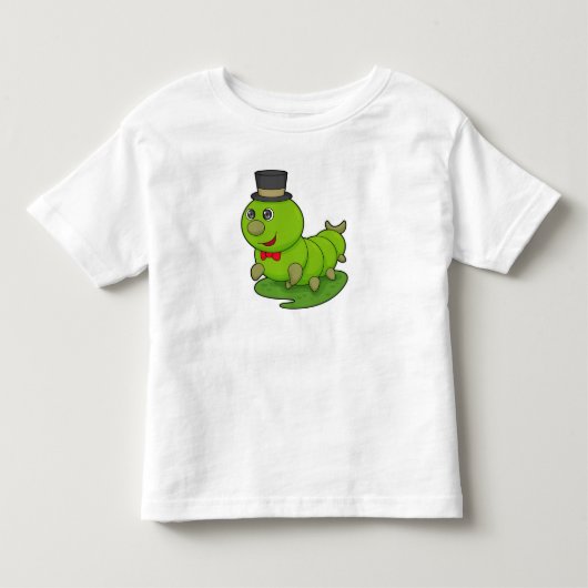 Rups als heer met cilinder kinder shirts (Voorkant)