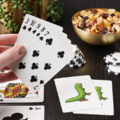 Rups als inline skater met inline schaatsen pokerkaarten (Insitu)