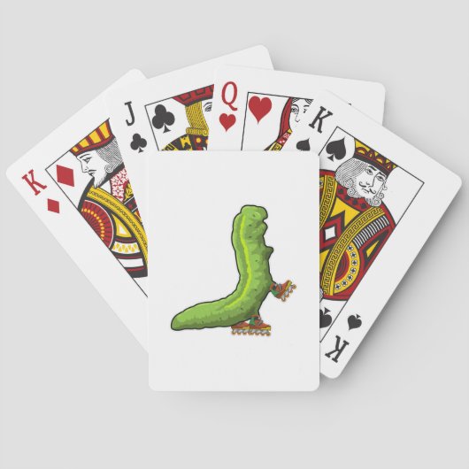 Rups als inline skater met inline schaatsen pokerkaarten (Achterkant)