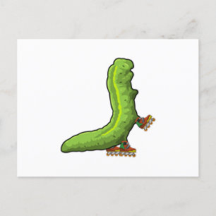 Rups als inline skater met inline skates briefkaart