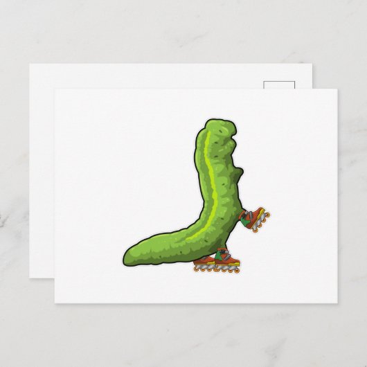 Rups als inline skater met inline skates briefkaart (Voorkant / Achterkant)