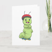 Rups als inline skater met rollerschaatsen.pn kaart (Voorkant)