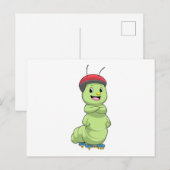 Rups als inline skater met skeelers.pn briefkaart (Voorkant / Achterkant)