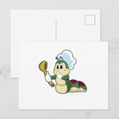 Rups als kok met houten lepel briefkaart (Voorkant / Achterkant)