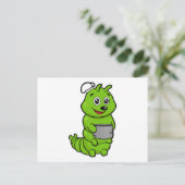 Rups als kok met kookpot briefkaart (Staand voorkant)