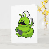 Rups als kok met snor kaart (Gele Bloem)