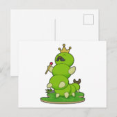 Rups als Koning met Kroon Briefkaart (Voorkant / Achterkant)