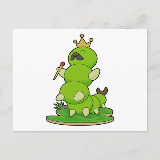 Rups als Koning met Kroon Briefkaart (Voorkant)