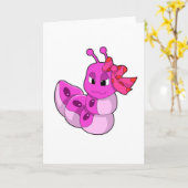 Rups als meisje met lint kaart (Gele Bloem)