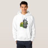 Rups als ninja met zwaard hoodie (Voorkant volledig)