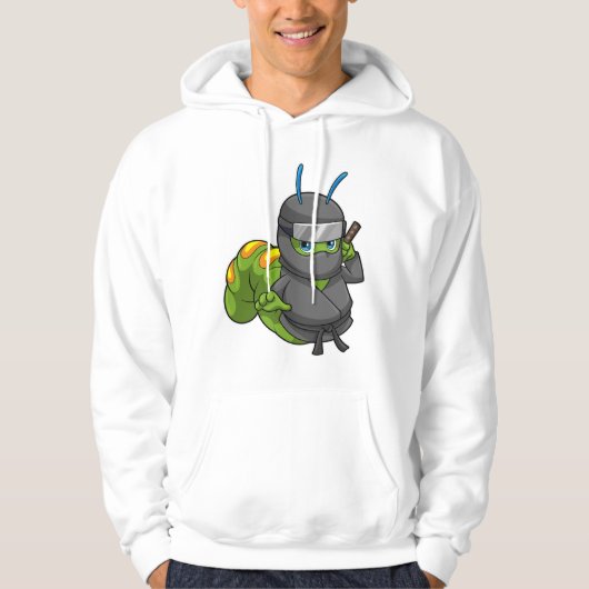 Rups als ninja met zwaard hoodie (Voorkant)