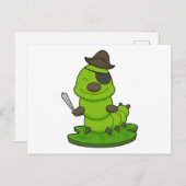 Rups als piraat met zwaard briefkaart (Voorkant / Achterkant)