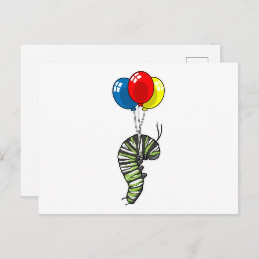 Rups ballon briefkaart (Voorkant / Achterkant)