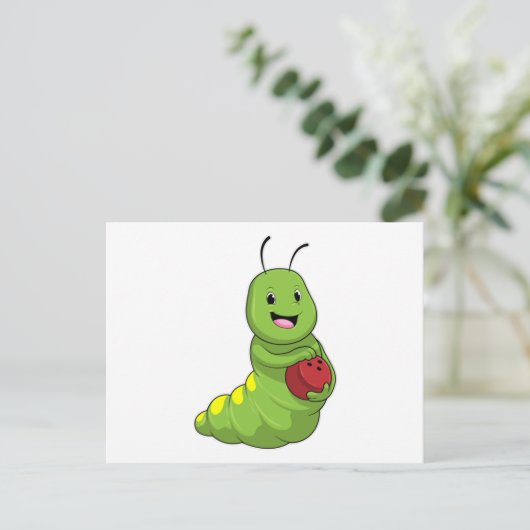 Rups bij bowlen met bowlingbal briefkaart (Staand voorkant)